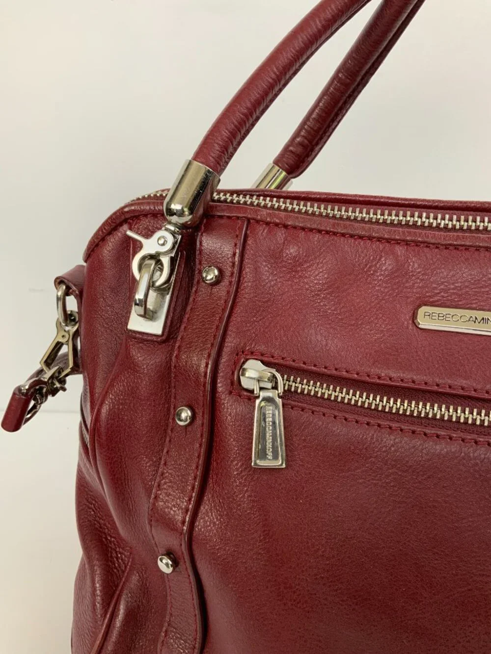 Rebecca Minkoff Burgundy Leather Cupid Satchel Bag Purse Crossbody